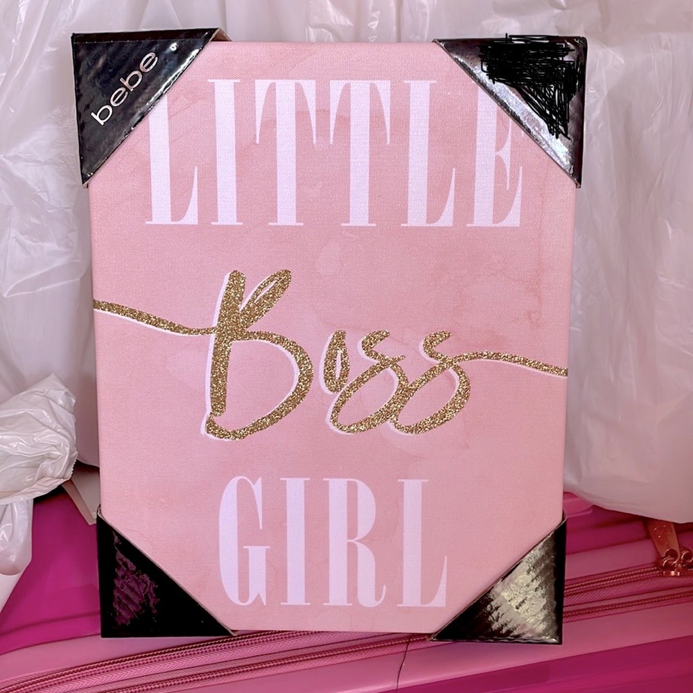 Pink 8 x 10 canvas with white & gold glitter